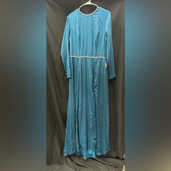 Ieena for Mac Duggal 26524 NWT Evening Gown Sapphire Blue Crystal Trim - Picture 4 of 6